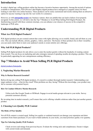 Top 7 Mistakes to Avoid When Selling PLR Digital Products