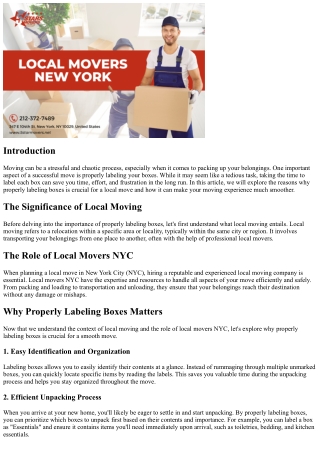 The Importance of Properly Labeling Boxes for a Local Move