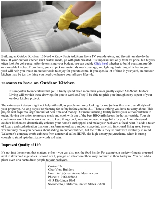 10 Reasons Why You Should Build an Outdoor Kitchen