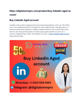 Buy LinkedIn Aged Account – Verified & Aged LinkedIn Profiles for Sale