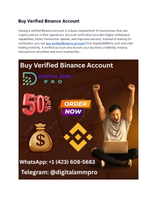 Buy Verified Binance Account