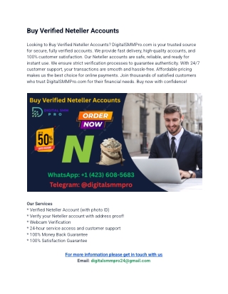 Buy Verified Neteller Accounts – Verified & Aged LinkedIn Profiles for Sale