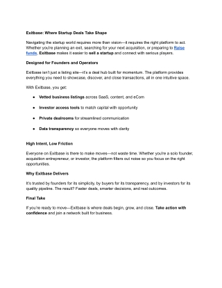 Exitbase_ Where Startup Deals Take Shape