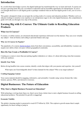 Earning Big with E-Courses: The Ultimate Guide to Reselling Education Products