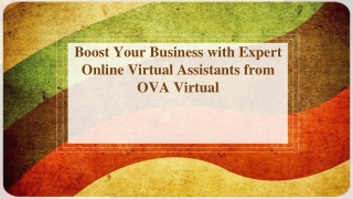 Boost Your Business with Expert Online Virtual Assistants from OVA Virtual