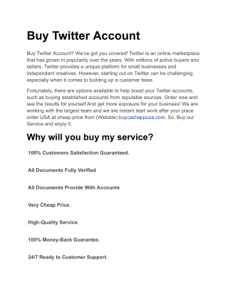 Buy Twitter Account