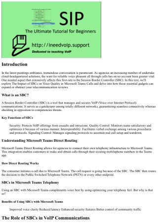 The Effect of Voice Gateways on Sound Performance in Microsoft Teams Conversatio