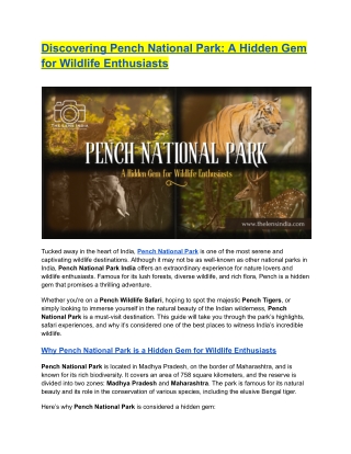 Discovering Pench National Park: A Hidden Gem for Wildlife Enthusiasts