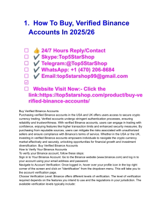 How To Buy, Verified Binance Accounts In 2025_26