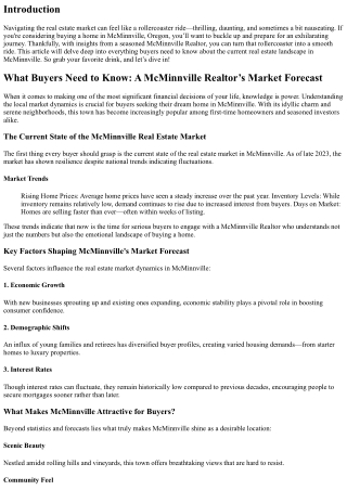 What Buyers Need to Know: A McMinnville Realtor’s Market Forecast