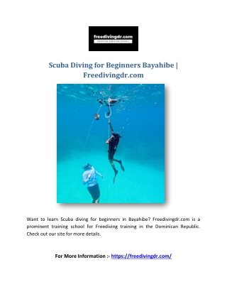 Scuba Diving for Beginners Bayahibe | Freedivingdr.com