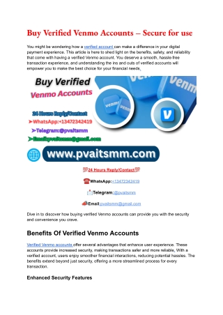 Buy Verified Venmo Accounts – Secure for use