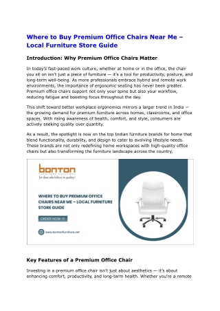 Where to Buy Premium Office Chairs Near Me – Local Furniture Store Guide