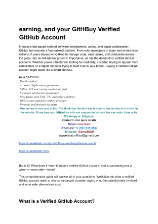 earning, and your GitHBuy Verified GitHub Account