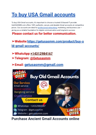 buy USA Gmail accounts – Instant & Secure