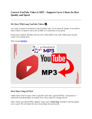 Convert YouTube Video to MP3