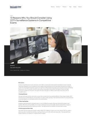 13 Reasons to Use CCTV in Competitive Exams