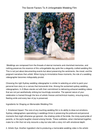 TheSecretFactorsToAUnforgettableWeddingFilm1