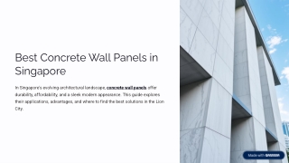 Best Concrete Wall Panels in Singapore