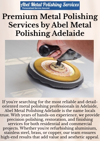 Premium Finish with Abel Metal Polishing Adelaide – Call 0883333282