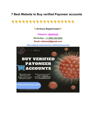 7 Best Website to Buy verified Payoneer accounts