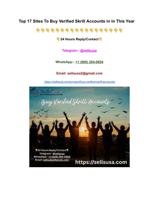 Top 17 Sites To Buy Verified Skrill Accounts in In This Year