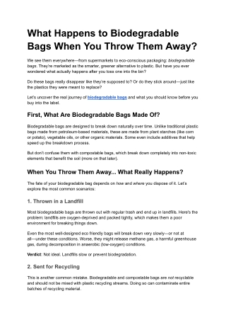What Happens to Biodegradable Bags When You Throw Them Away_