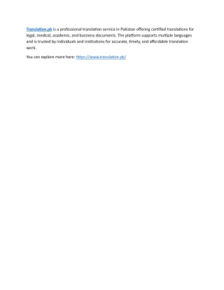 Translation Services
