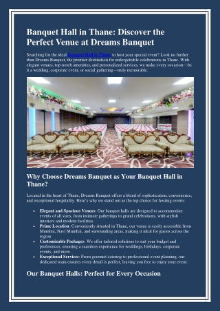 Banquet Hall in Thane