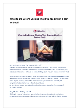 What to Do Before Clicking That Strange Link in a Text or Email