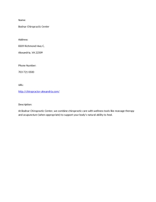 Bodnar Chiropractic Center