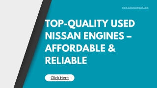 Top-Quality Used Nissan Engines – Affordable & Reliable