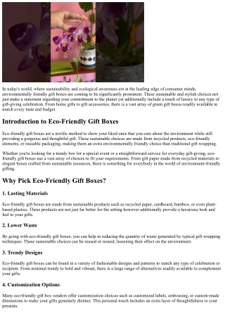 Eco-Friendly Gift Boxes: Sustainable and Fashionable Alternatives