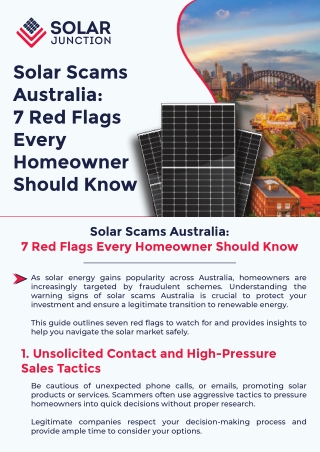 Solar Scams Australia 7 Red Flags Every Homeowner Should Know