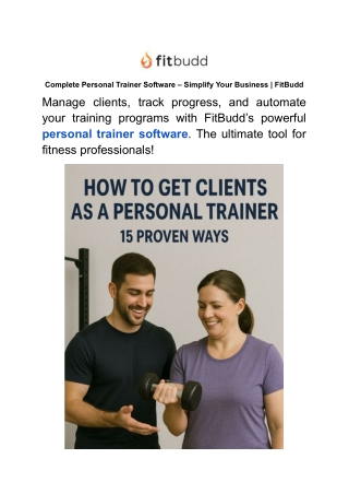 Complete Personal Trainer Software – Simplify Your Business _ FitBudd