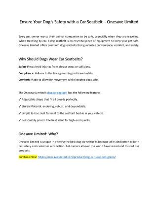 Dog Car Seatbelt at Best Price With Free Shipping