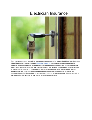 Electrician Insurance