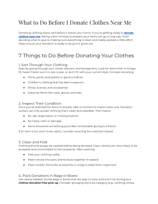 What to Do Before I Donate Clothes Near Me