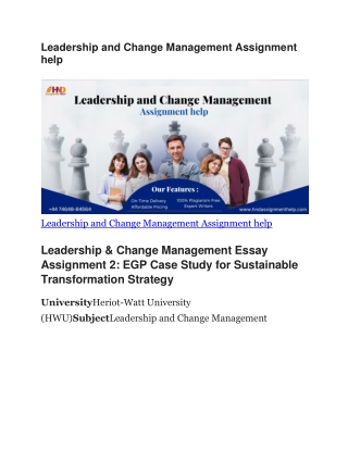 Leadership and Change Management Assignment help