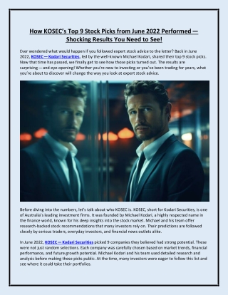 How KOSEC’s Top 9 Stock Picks from June 2022 Performed — Shocking Results You Need to See!