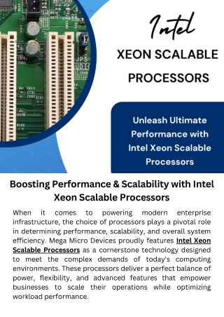 Boosting Performance & Scalability with Intel Xeon Scalable Processors