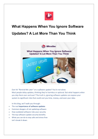What Happens When You Ignore Software Updates? A Lot More Than You Think