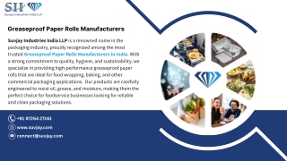 Greaseproof Paper Rolls Manufacturers