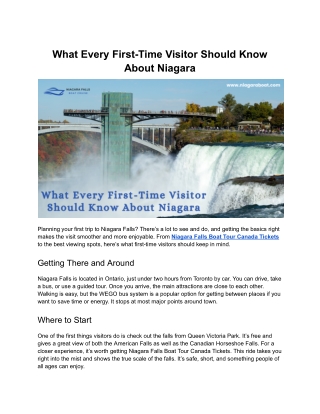 What Every First-Time Visitor Should Know About Niagara