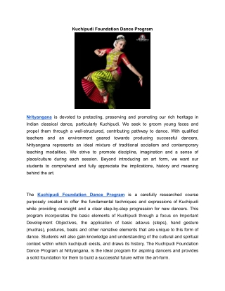 Kuchipudi Foundation Dance Program | Nrityangana