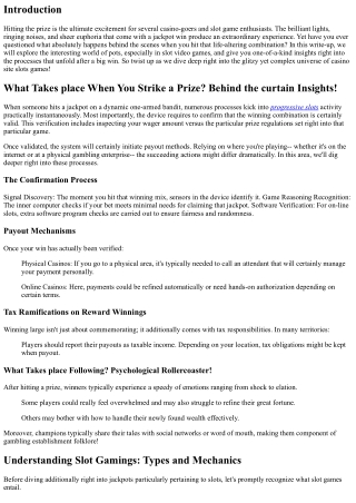 What Happens When You Strike a Jackpot? Behind-the-Scenes Insights!