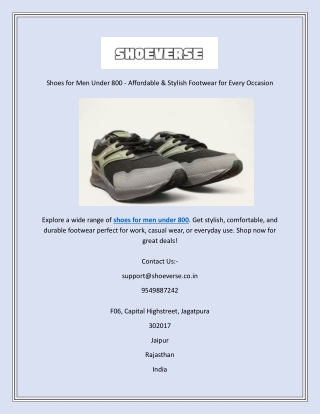 Shoes for Men Under 800 - Affordable & Stylish Footwear for Every Occasion