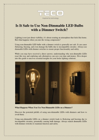 Is It Safe to Use Non-Dimmable LED Bulbs with a Dimmer Switch