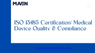 ISO 13485 Certification Medical Device Quality & Compliance