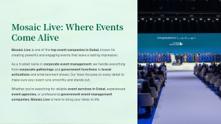 Mosaic Live Where Every Event Comes Alive